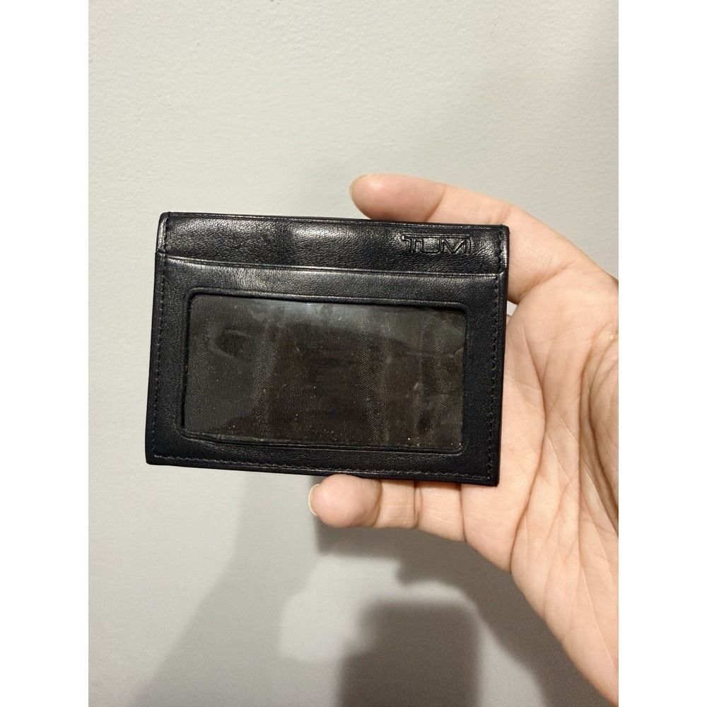 TUMI Slim Card Case ID Black Money Clip Holder P